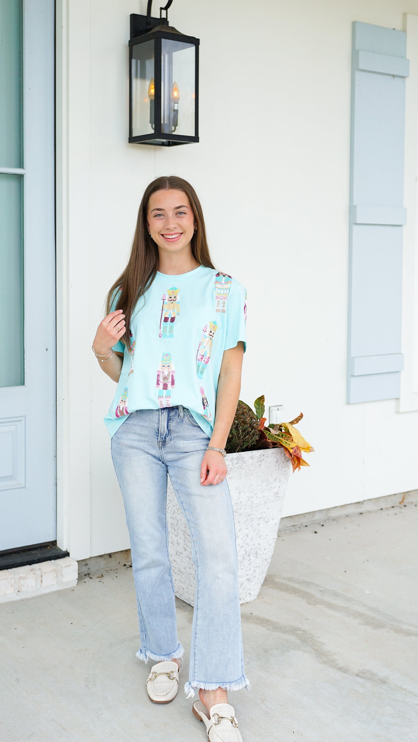Mint Sequin Nutcracker Top