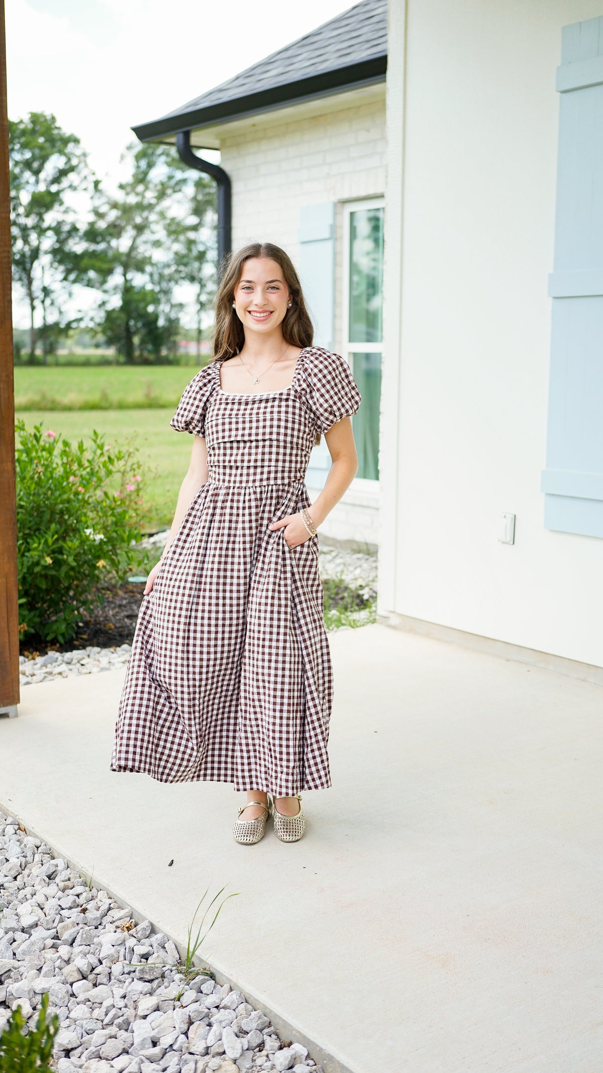 Gingham and Lace Dress