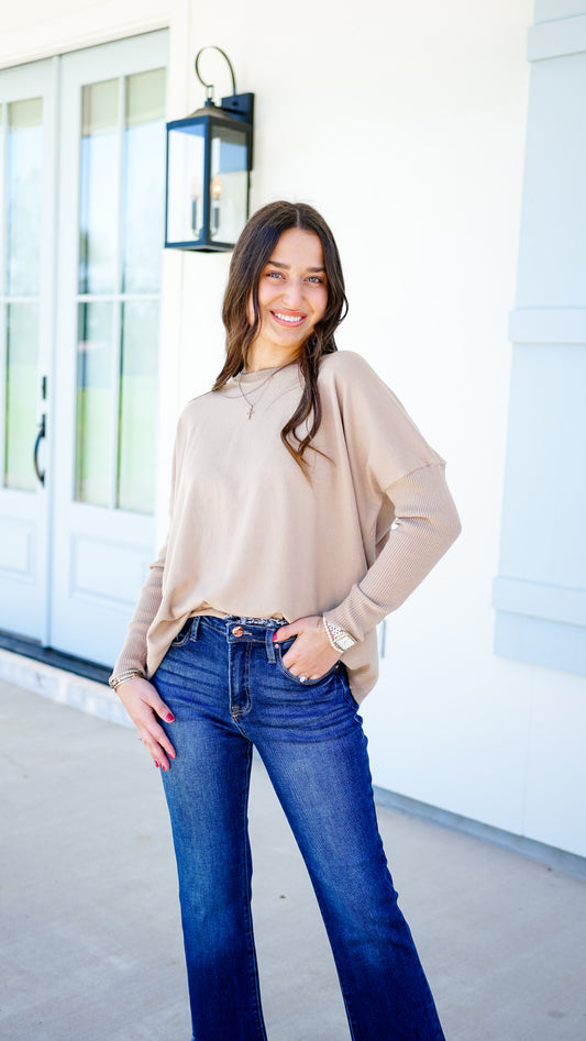 Lighten The Load Tan Sweater