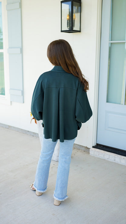 Give It To God Hunter Green Top