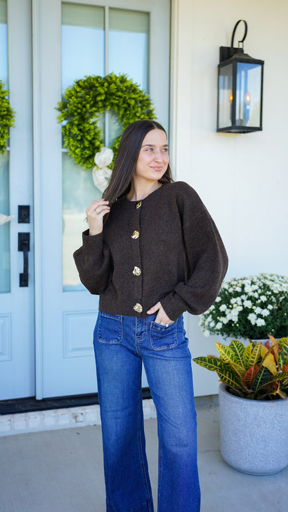 Love at First Sight Chocolate Cardigan