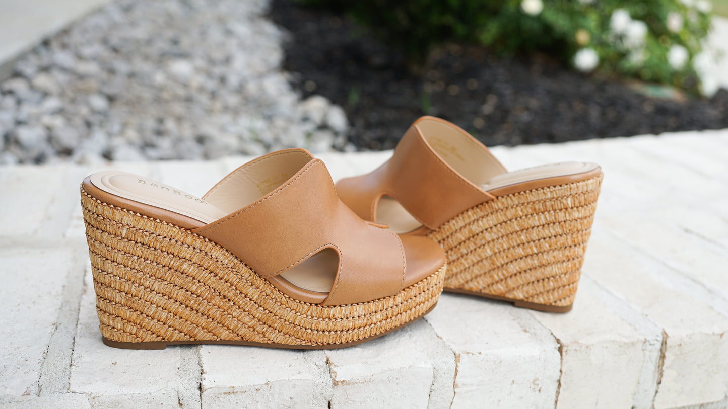 New Beginnings Tan Wedges