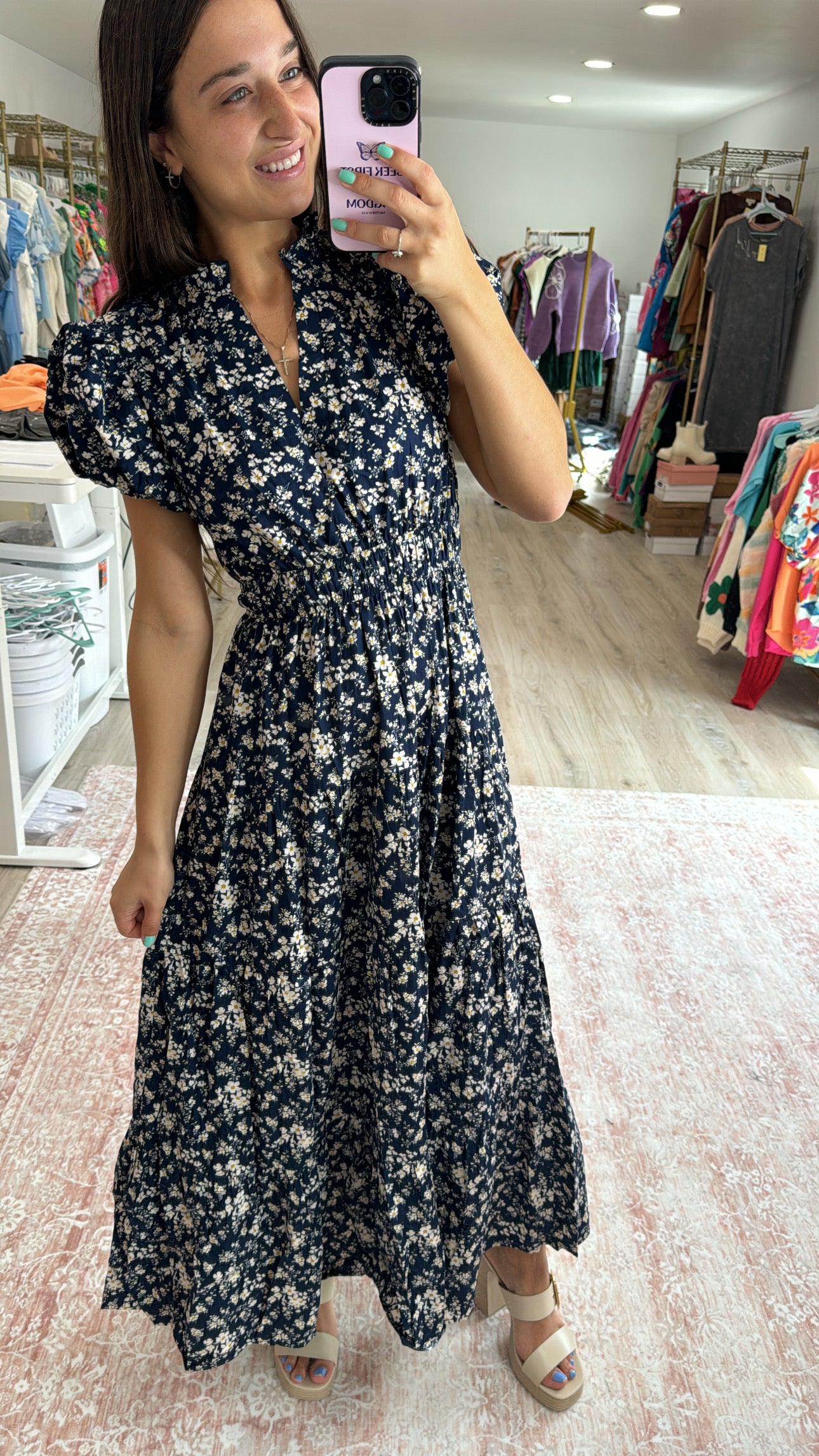 Save Me a Dance Navy Floral Dress