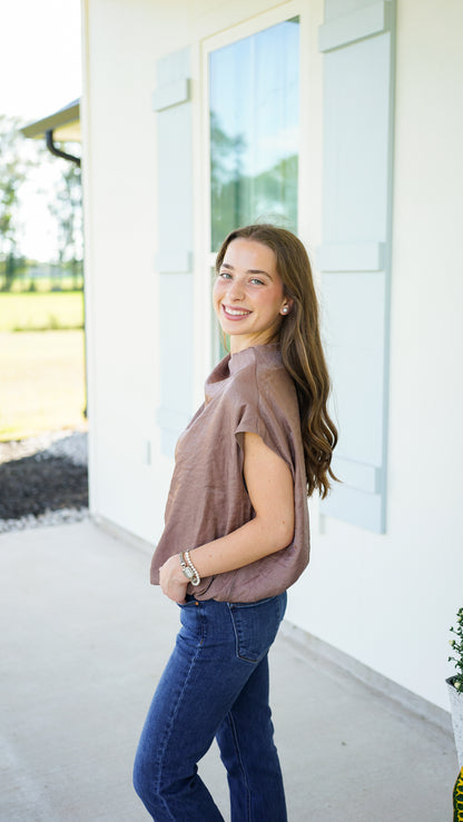Stunning In Shimmer Mocha Top