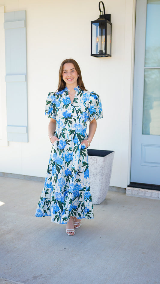 Dwell In Him Blue Midi Dress