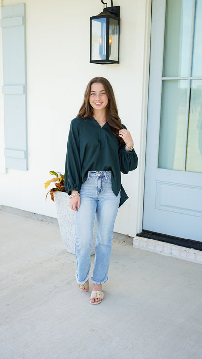 Give It To God Hunter Green Top