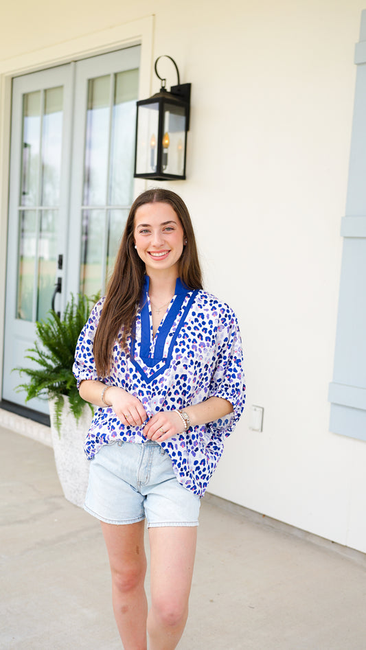 Pretty and Playful Royal Top