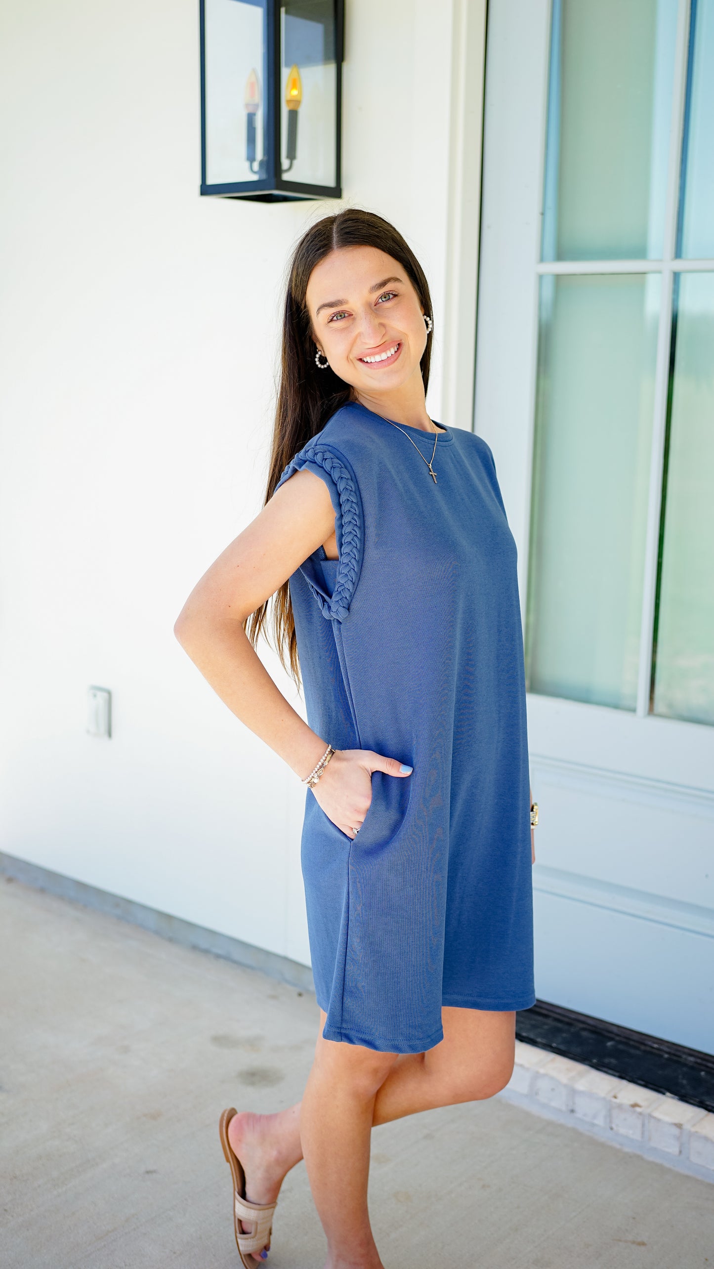 All Twisted Up Dark Blue Dress