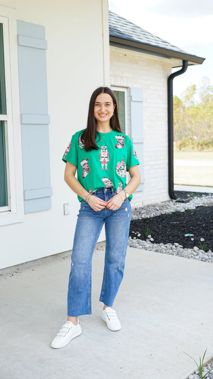 Vintage Christmas Sequin Top