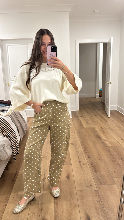 Polka Dot Barrel Jeans