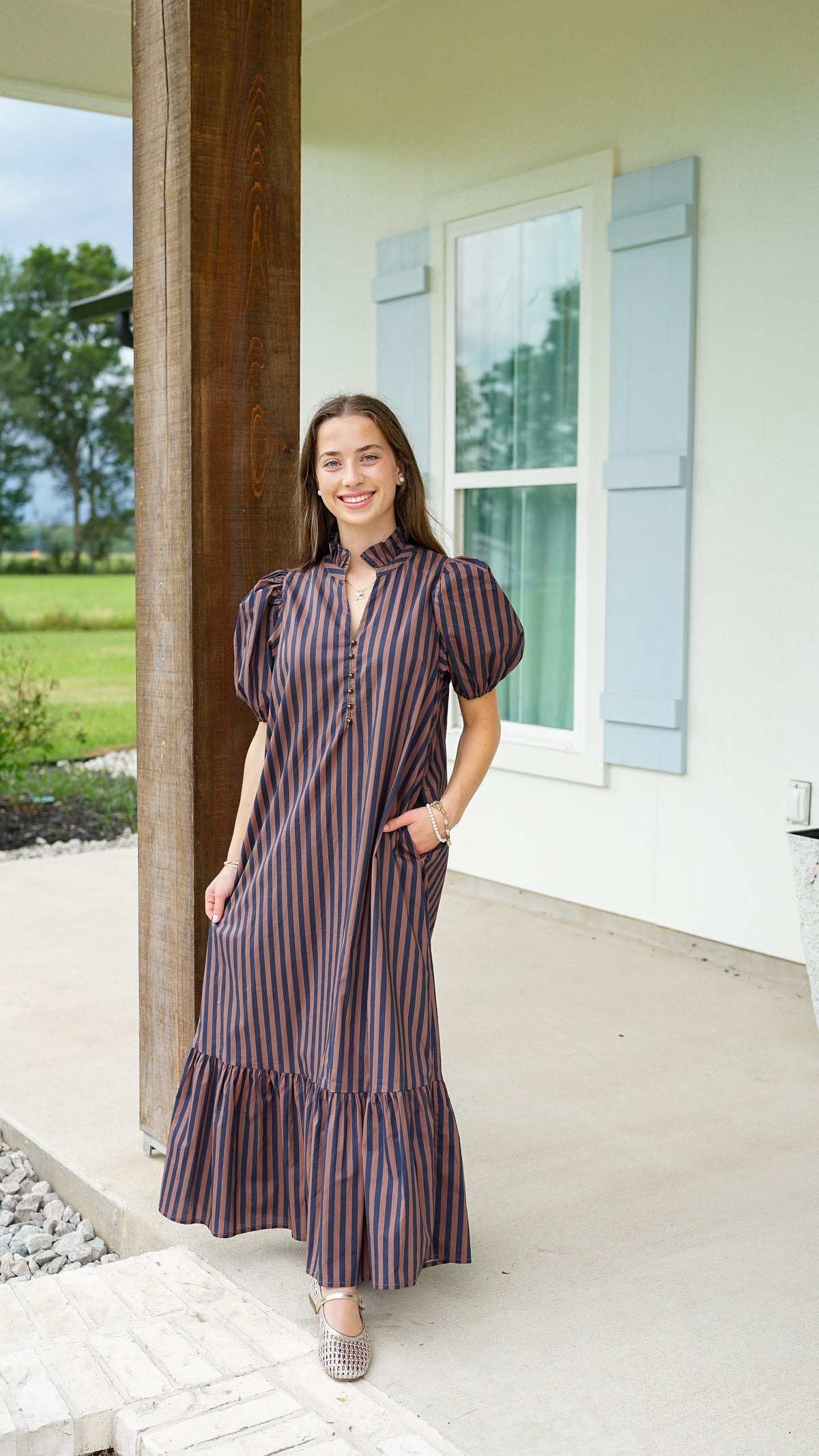 Stripe City Midi Dress