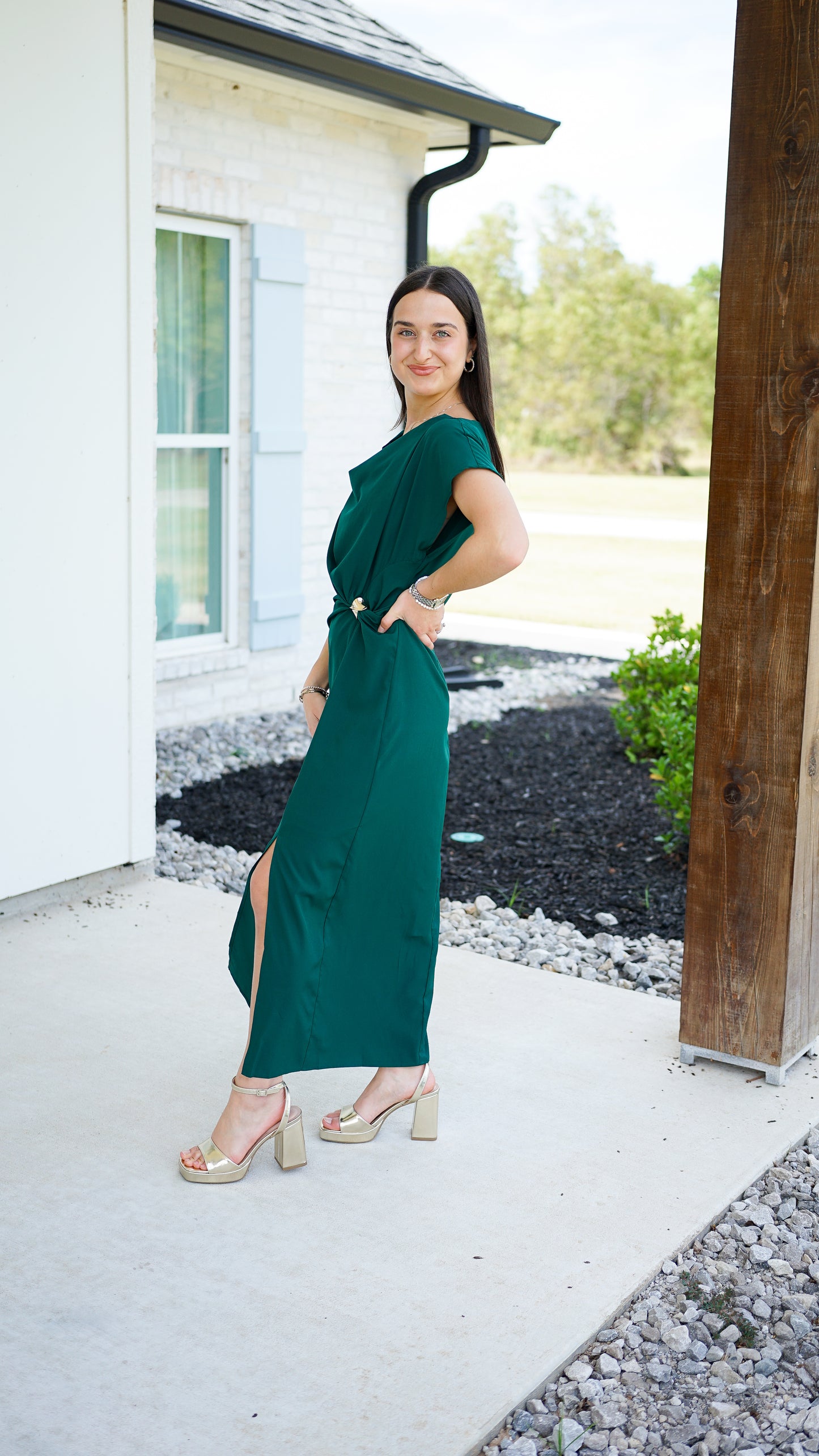 Rejoice In Him Emerald Dress