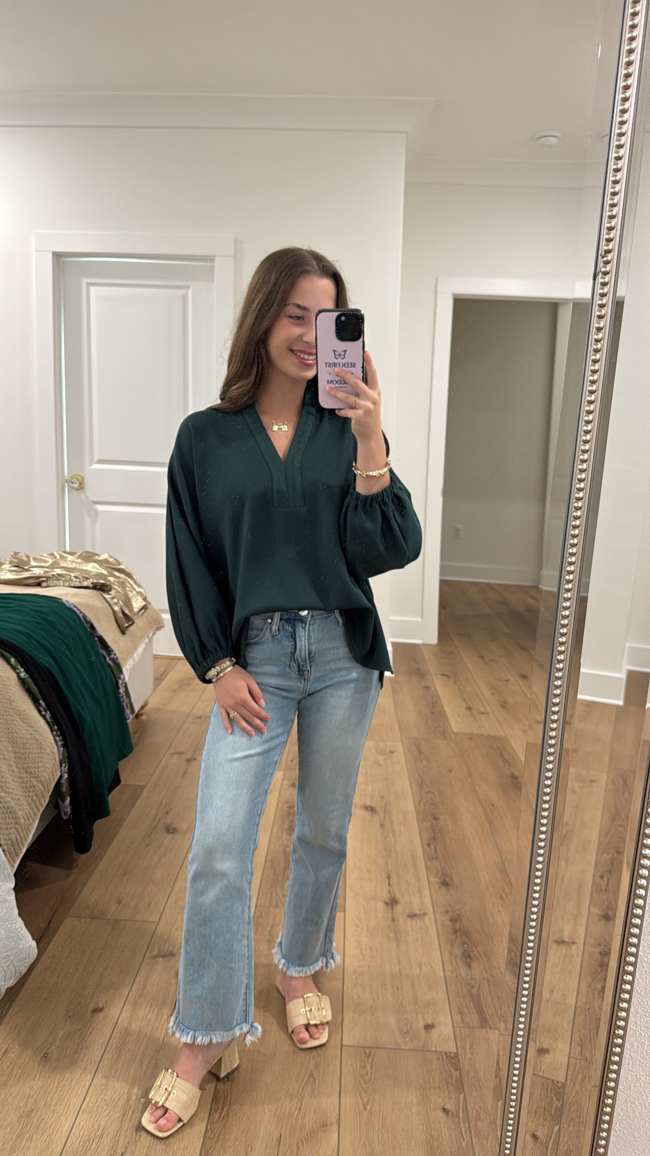 Give It To God Hunter Green Top