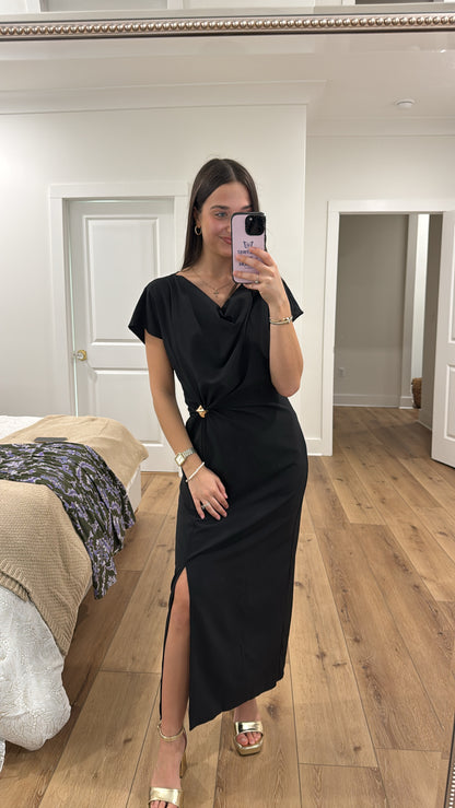 Rejoice In Him Black Dress