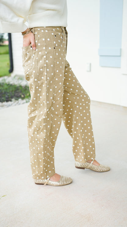 Polka Dot Barrel Jeans