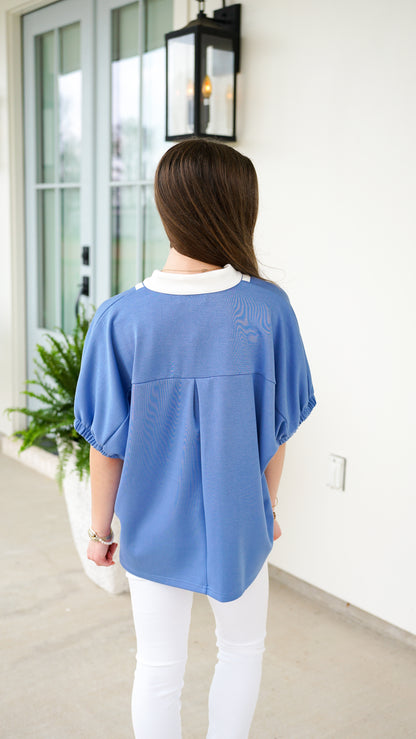 Style and Simplicity Blue Top