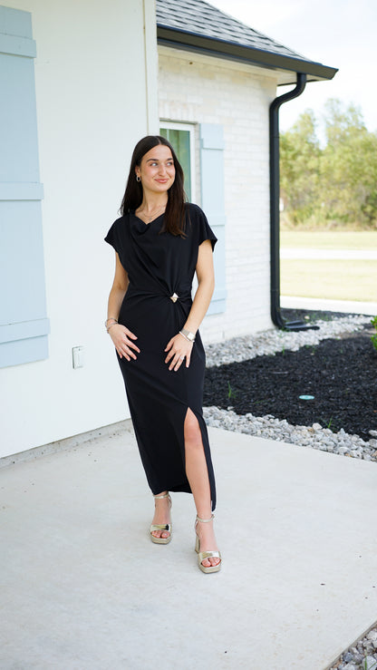 Rejoice In Him Black Dress