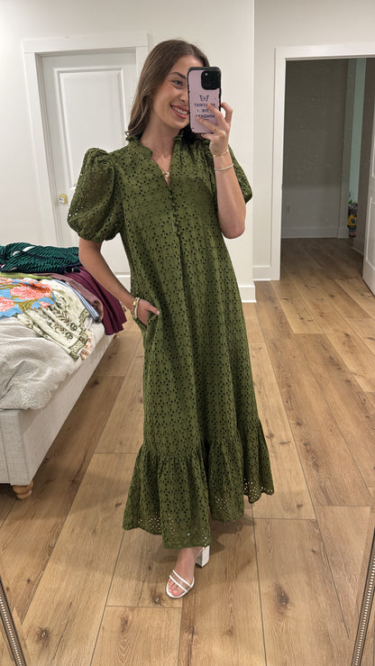 Lean Into Love Olive Midi