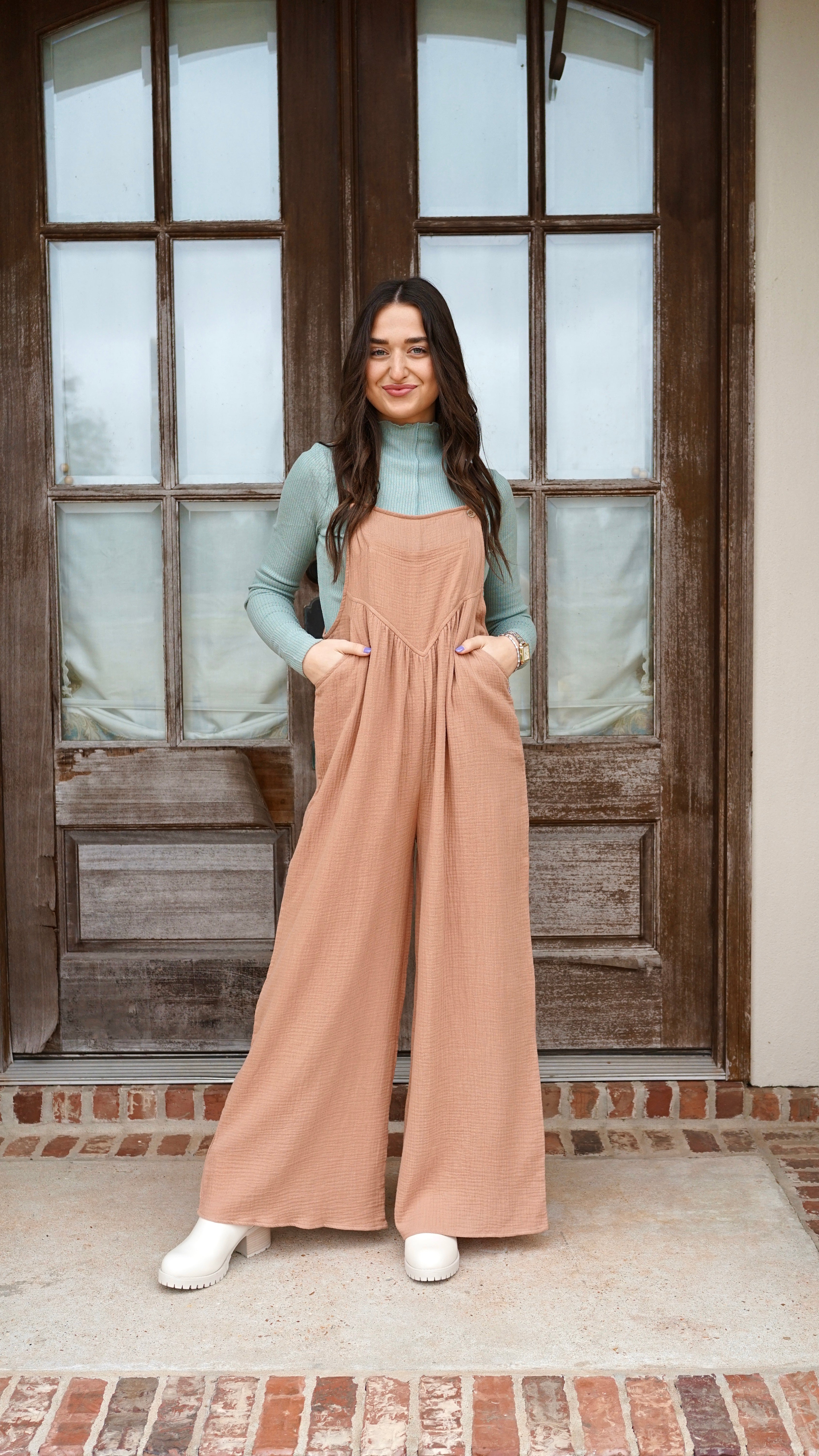 The Simple Life Tan Overalls