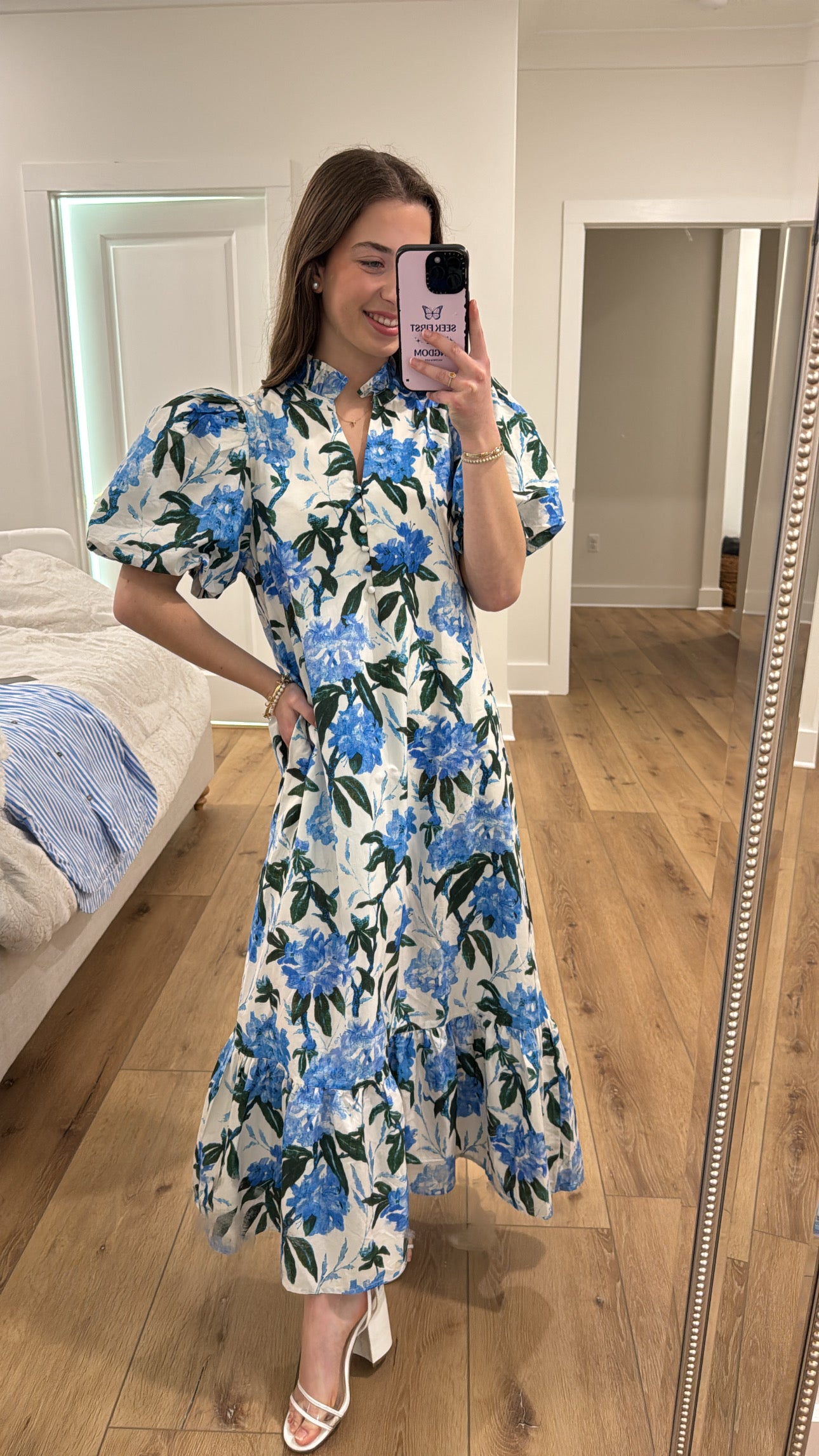 Dwell In Him Blue Midi Dress