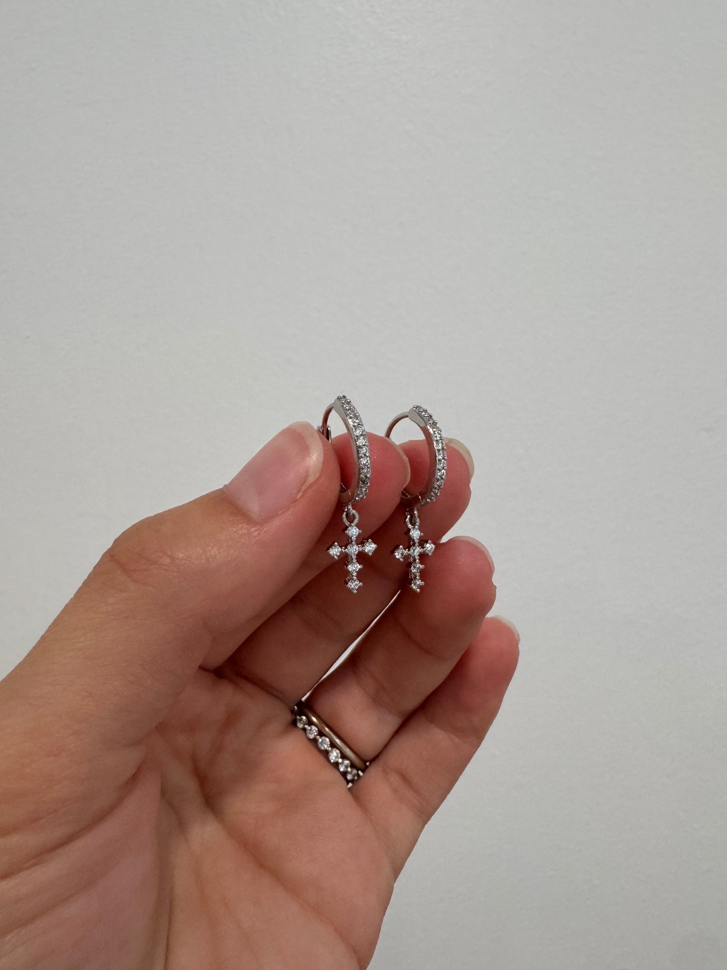 Silver Cross Earrings