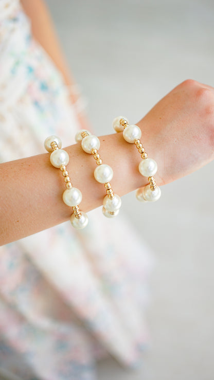 Large Pearl Bracelet Stack