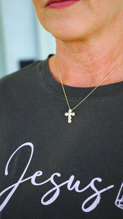 Gold Diamond Cross Necklace