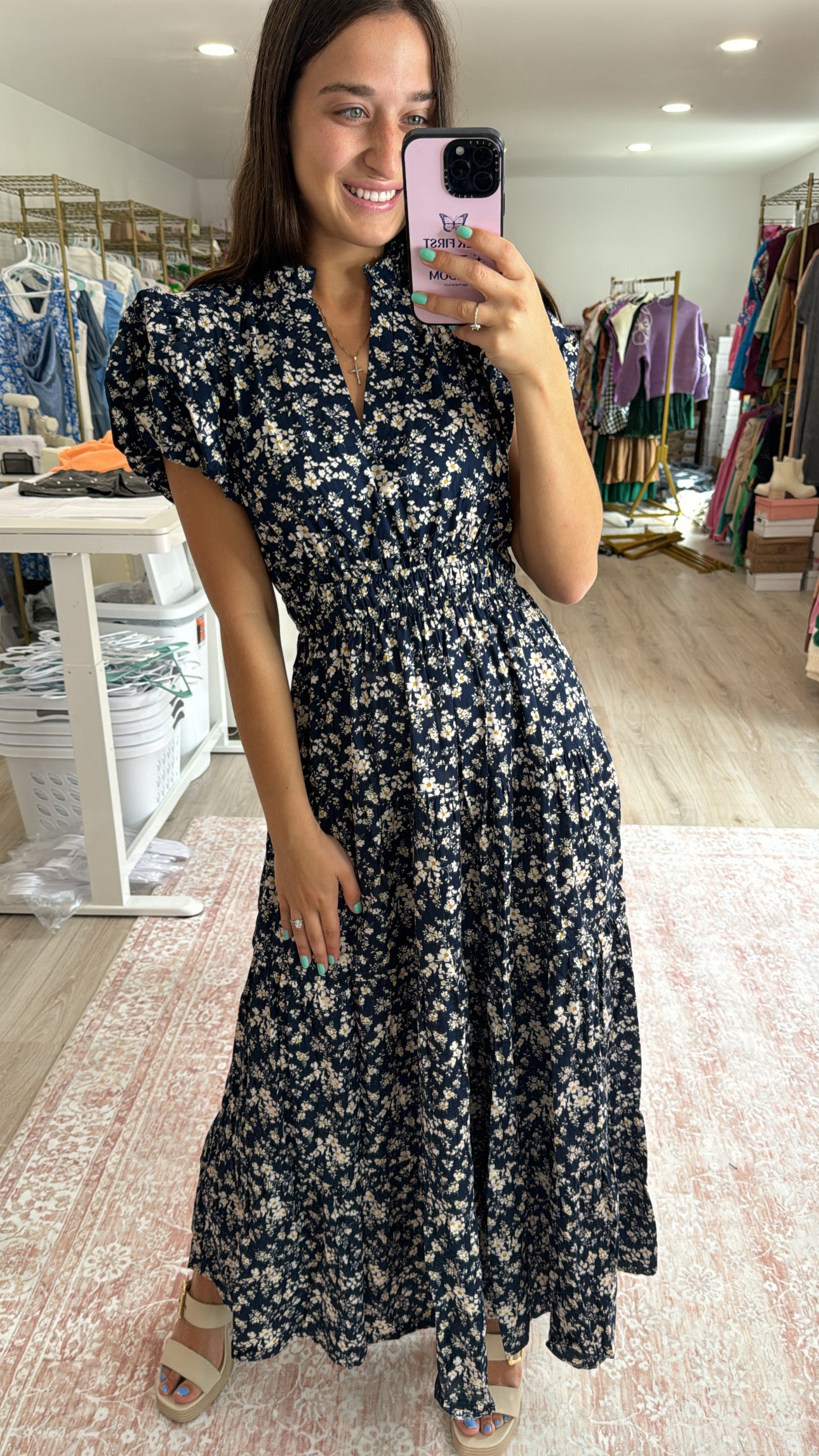 Save Me a Dance Navy Floral Dress