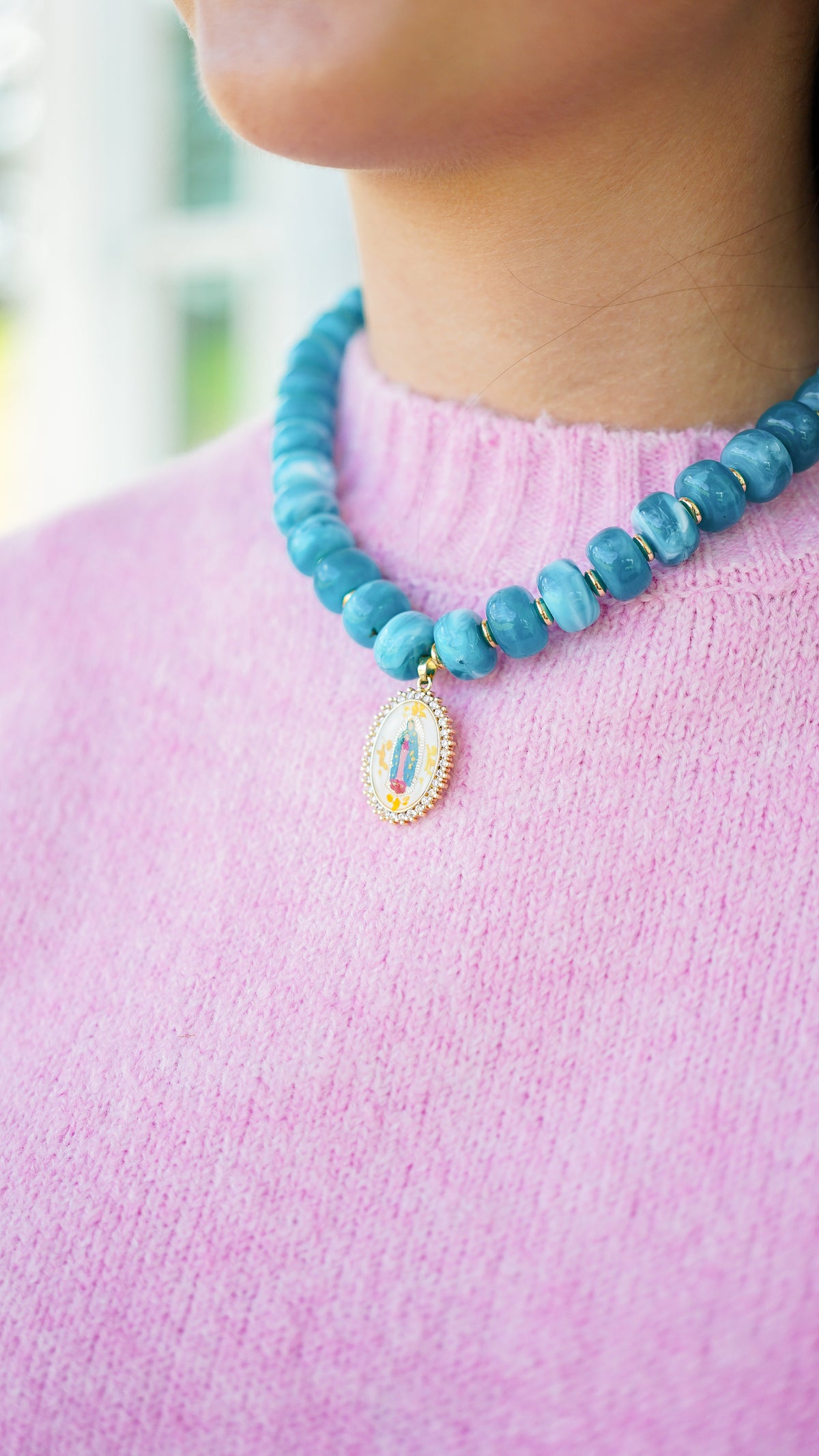 Our Lady of Guadalupe Beaded Necklace