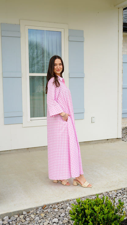 Grateful In Gingham Midi Dress