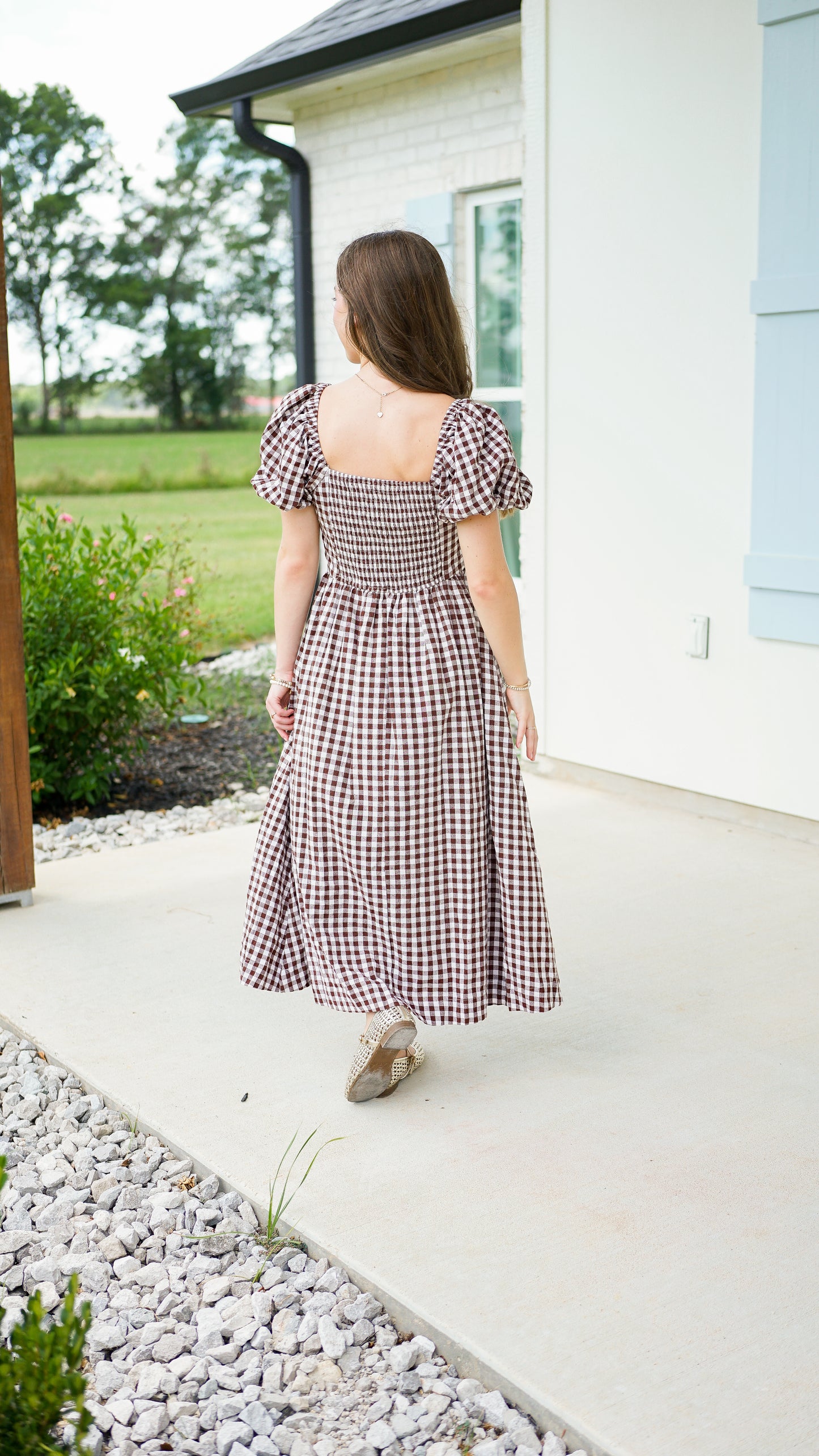 Gingham and Lace Dress