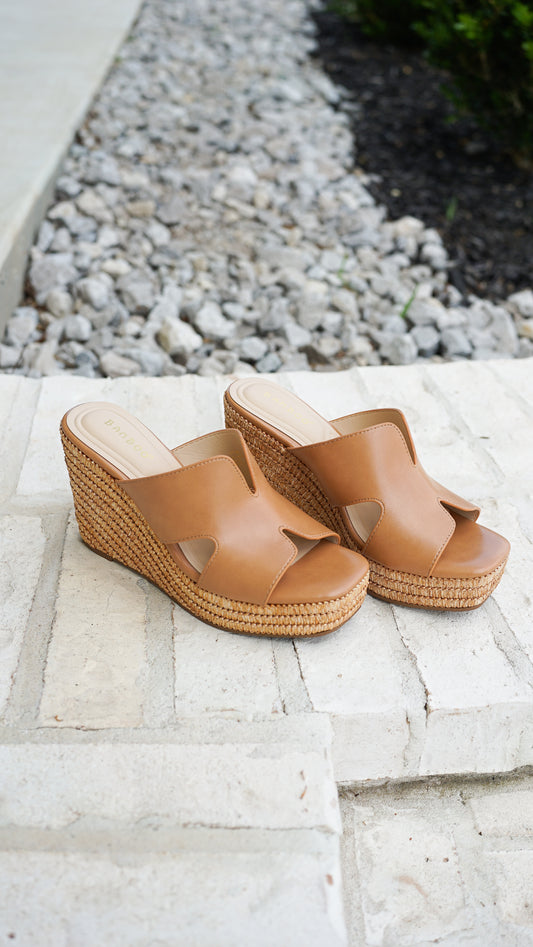 New Beginnings Tan Wedges