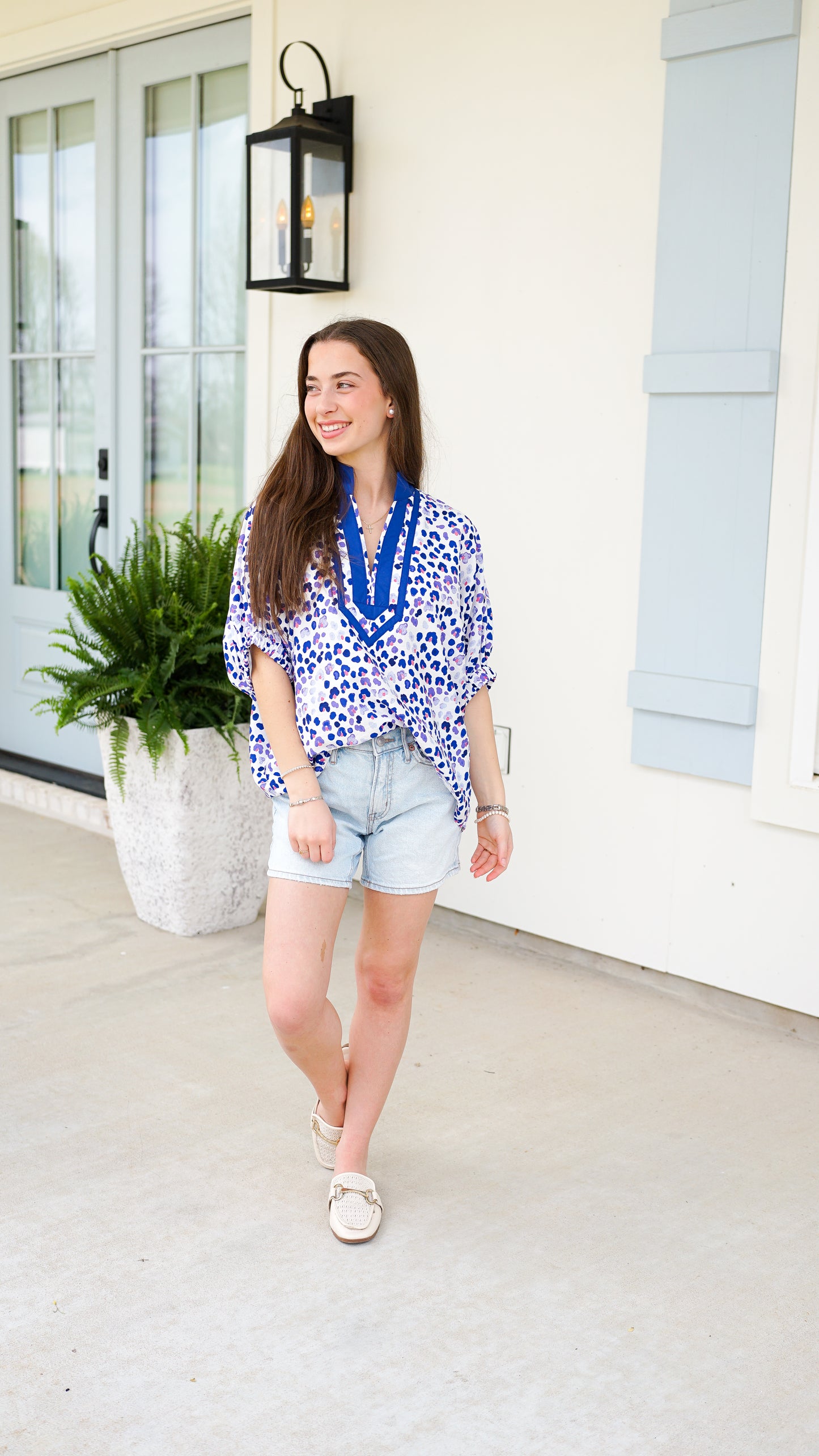 Pretty and Playful Royal Top