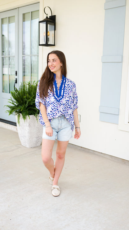 Pretty and Playful Royal Top