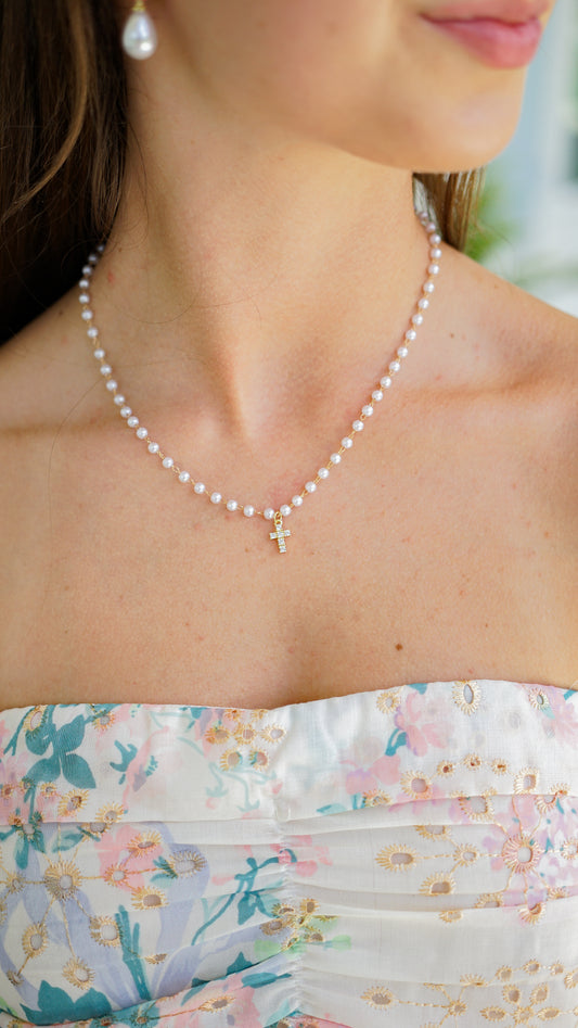 Living For Jesus Pearl Necklace
