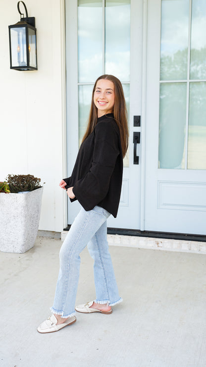 Either Way Black Sweater