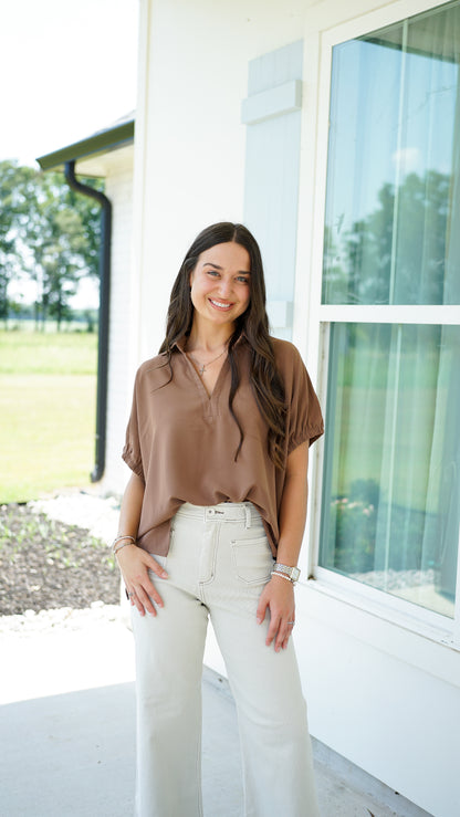 Simple and Sweet Brown Top