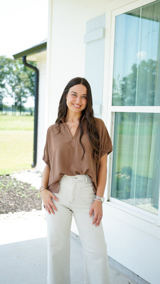 Simple and Sweet Brown Top