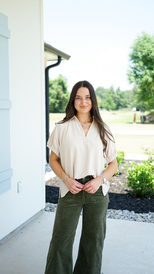 Simple and Sweet Ecru Top