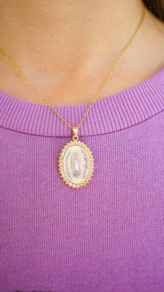 Our Lady In Lavender Necklace