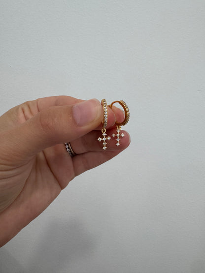 Gold Cross Earrings