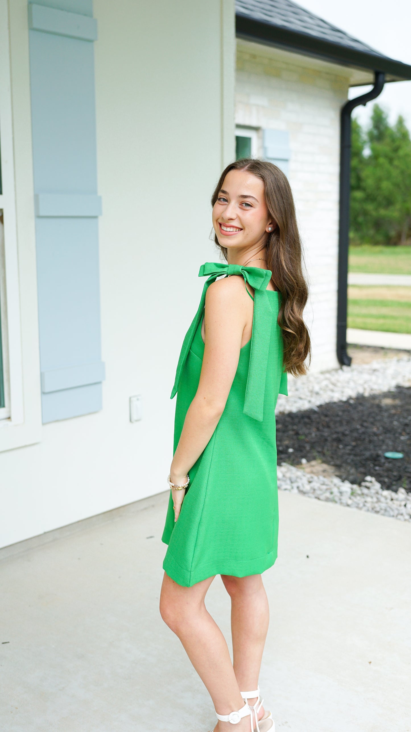 Beauty and Bows Green Dress