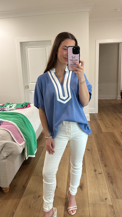 Style and Simplicity Blue Top