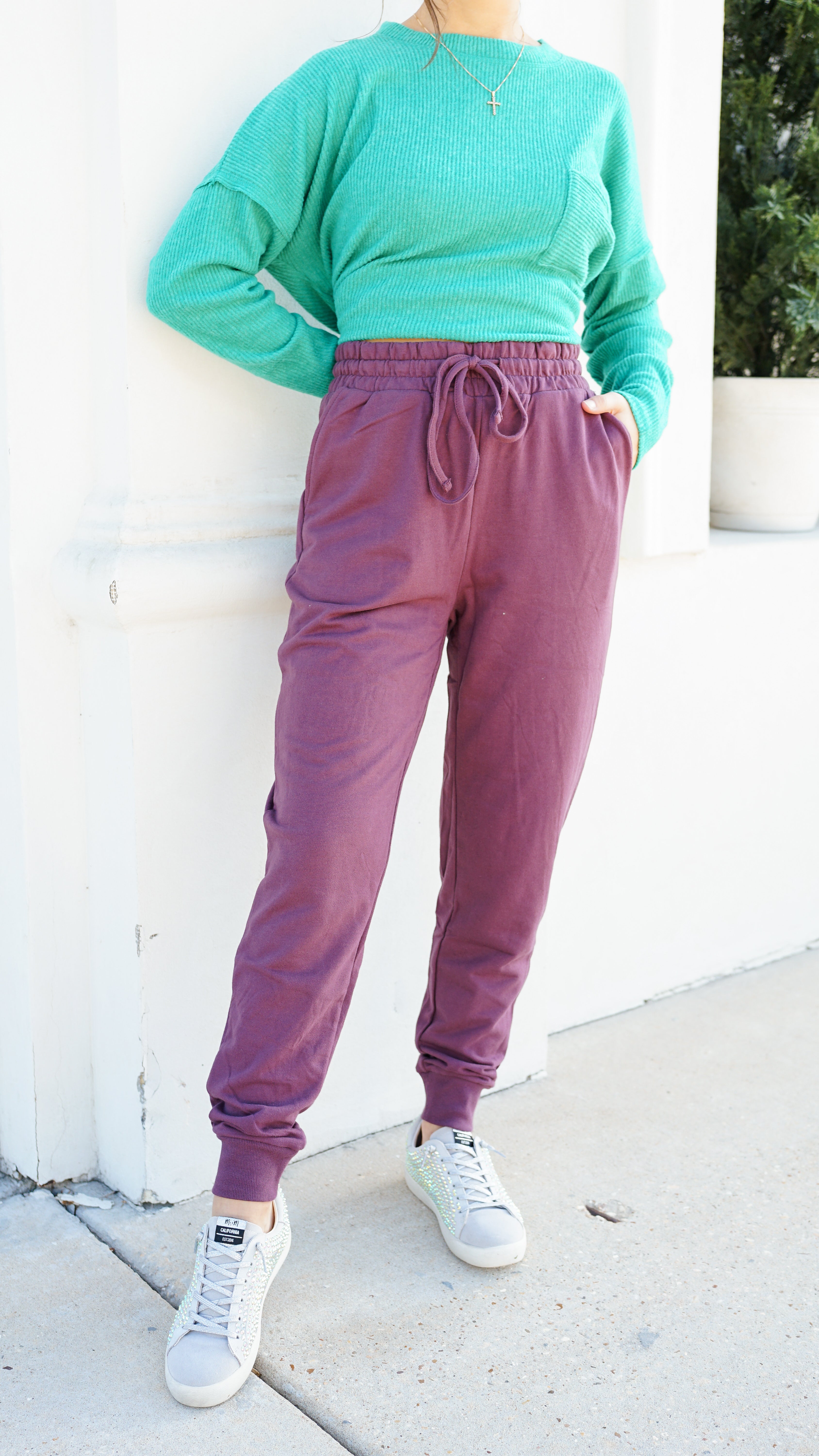 Forever Free Eggplant Joggers