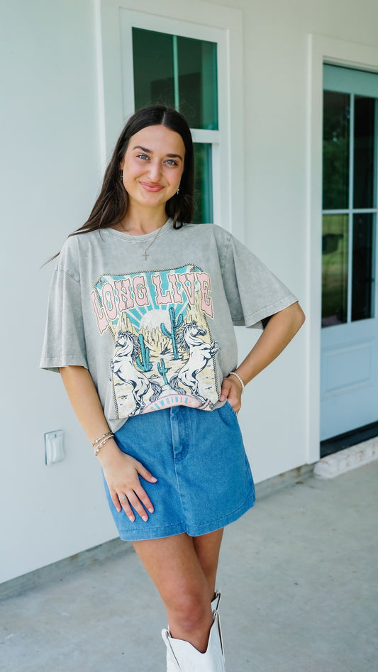 Long Live Cowgirls Mocha Tee
