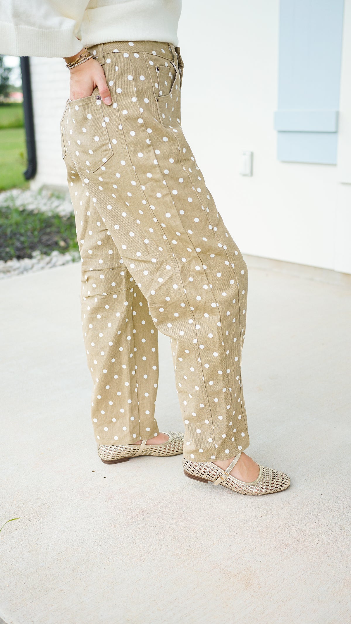 Polka Dot Barrel Jeans