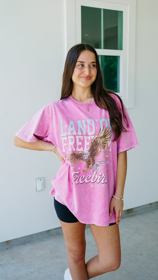Land of Freedom Pink Tee