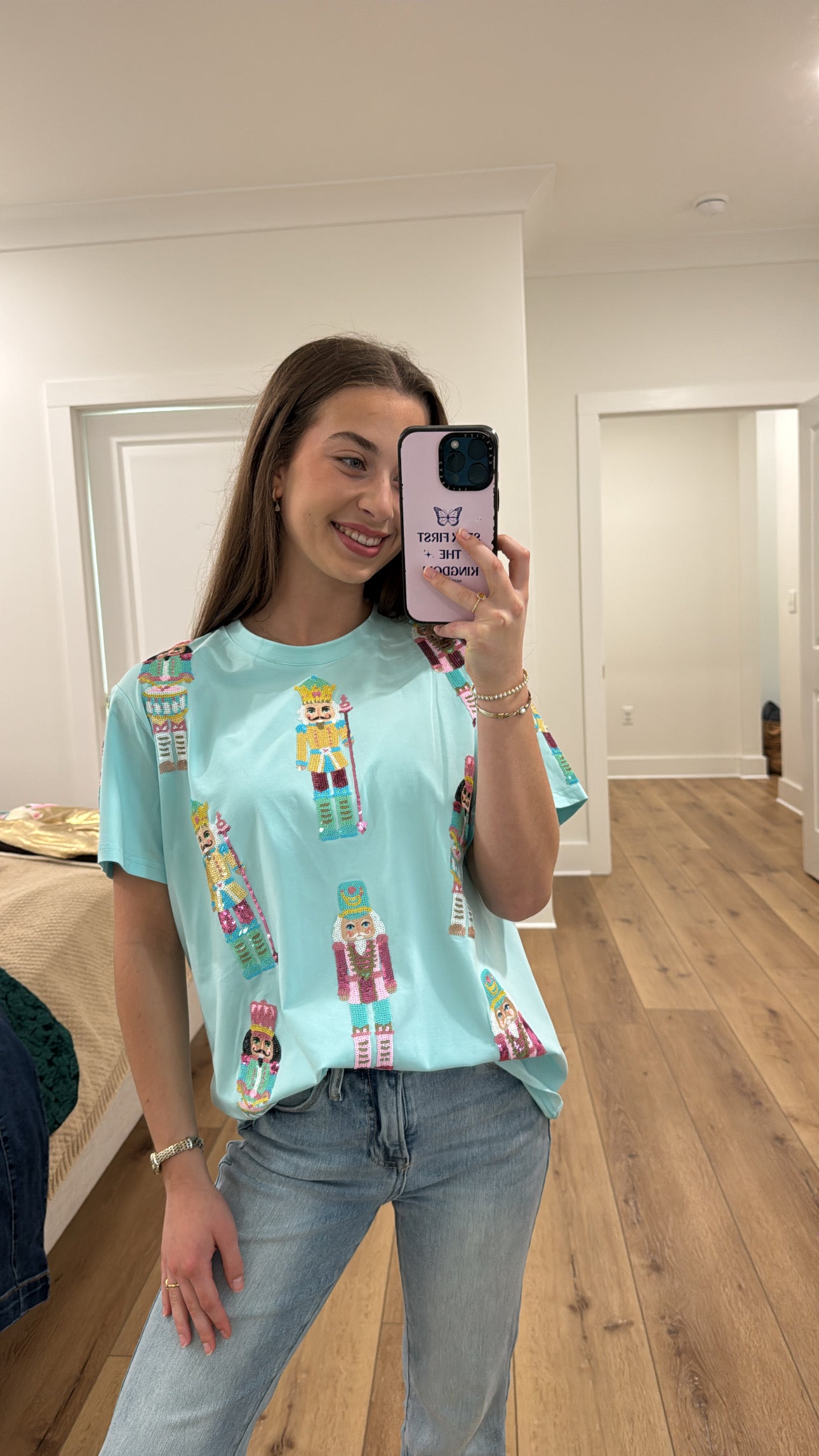 Mint Sequin Nutcracker Top