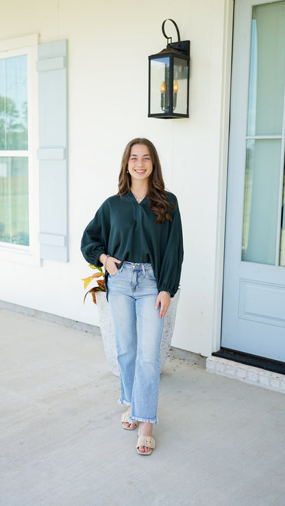 Give It To God Hunter Green Top