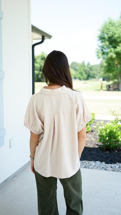 Simple and Sweet Ecru Top